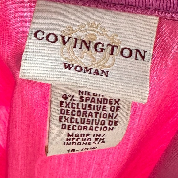 Covington womens top size 16-18 pink button down career - Picture 8 of 11
